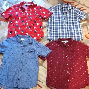 4 boys collared button up shirts, size 10-12